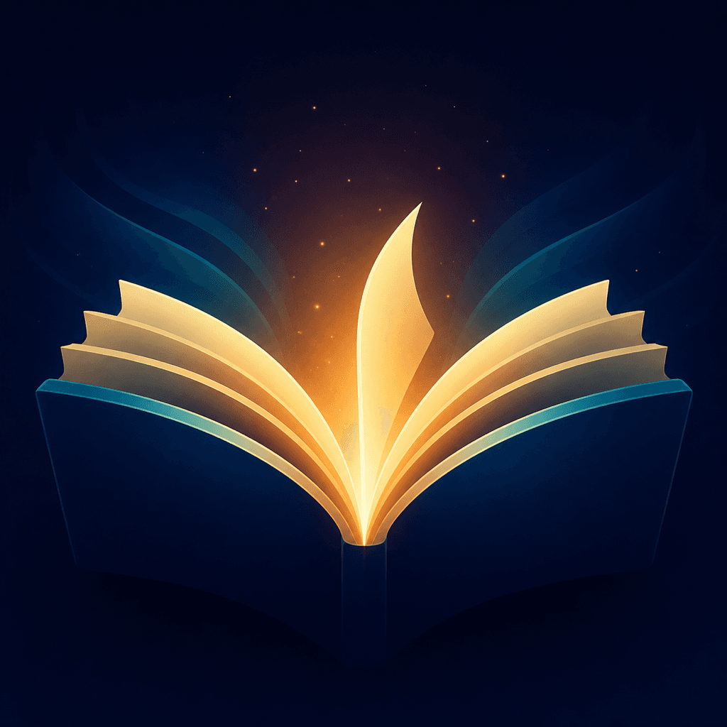 Folio app icon showing a glowing open book