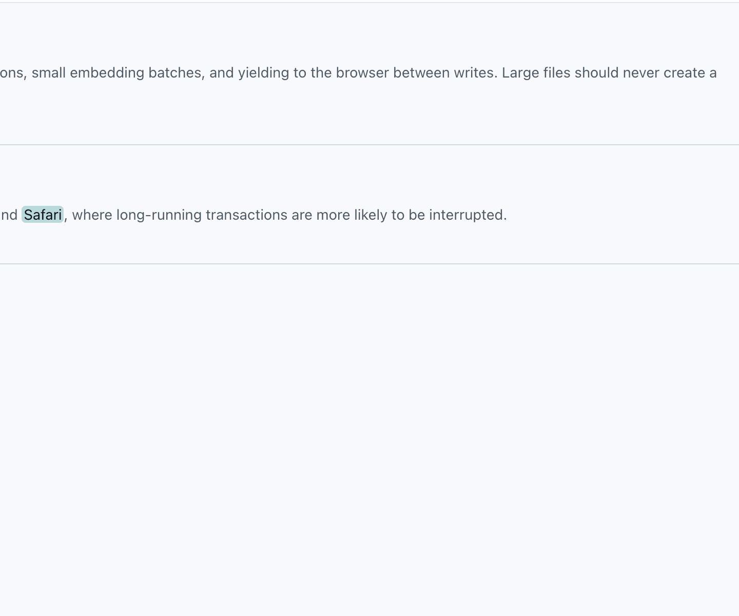 SearchThing results pane showing hybrid, vector, and text search modes
